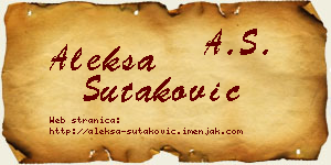 Aleksa Šutaković vizit kartica